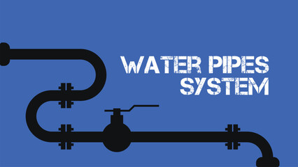 Water pipes system and plumbing vector background
