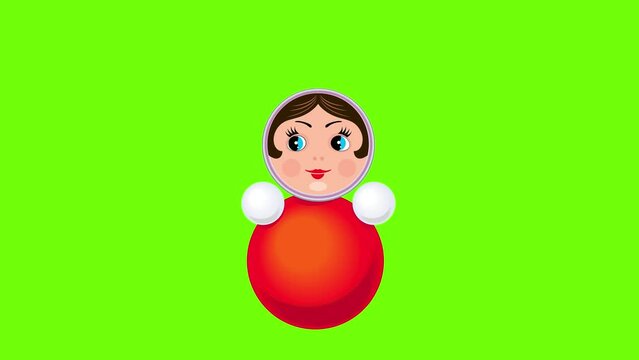 Realistic color illustration of the Rolly Polly doll toy