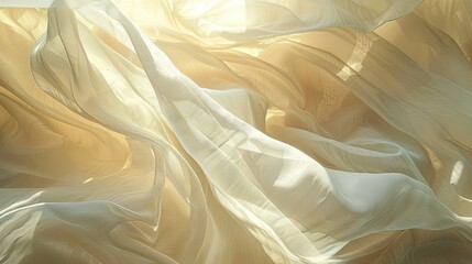 Fototapeta premium Layers of translucent fabric in sunlight