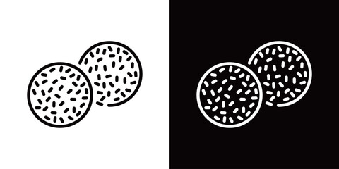 シンプルな胡麻団子のラインアイコン