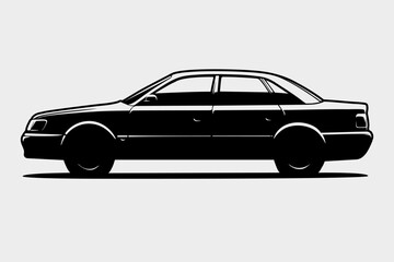 Obraz premium Hand drawn car outline vector image. Vehicle art.