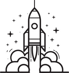 rocket, space, vector, illustration, spaceship, cartoon, icon, symbol, ship, design, sign, shuttle, vintage, speed, technology, glass, launch, iron