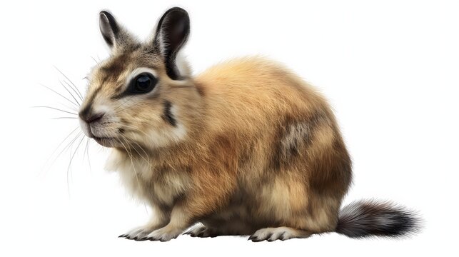 2. Create a high-resolution image of a Viscacha showcasing its fluffy fur and distinctive features, with a transparent background suitable for effortless placement on a white backdrop. Ensure the