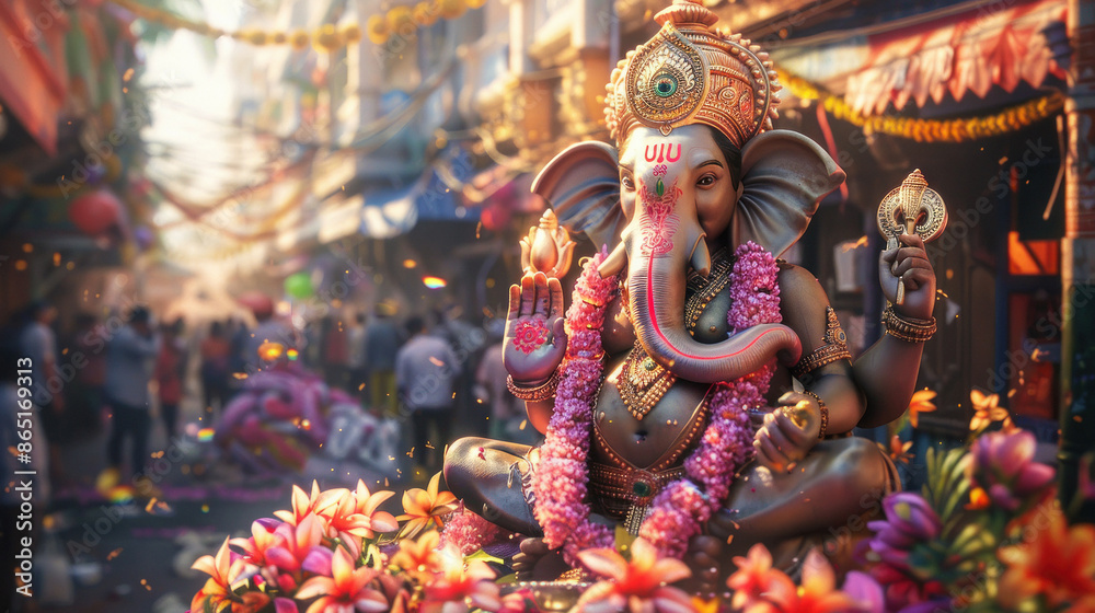 Poster Ganesh Chaturthi celebration in india