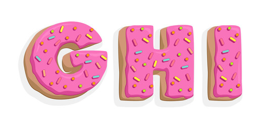 Fototapeta premium Donut font. Sweets letters.