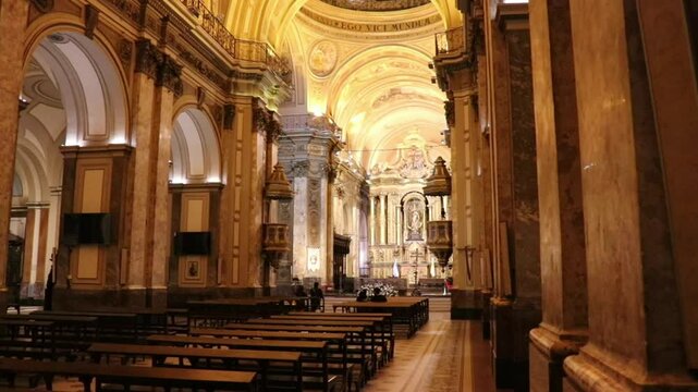 interior of the main nave of the cathedral of buenos aires