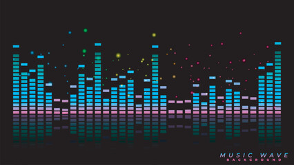 Abstract sound equalizer graphic shape vector illustration