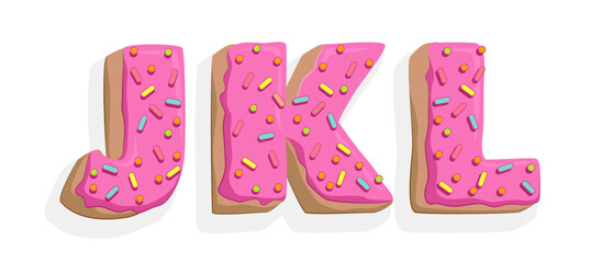 Donut font. Sweets letters.