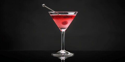 A martini glass with a cherry on top