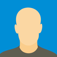 Bald male head vector illustration. Face of man avatar.