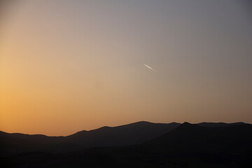 Photography of the beautiful nature of the Kurdistan region of Iran during the golden time of sunset and in silhouette