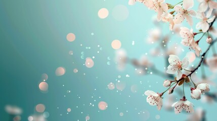 Floral Spring Abstract Background with Blossoming Branches for Easter and Greeting Cards