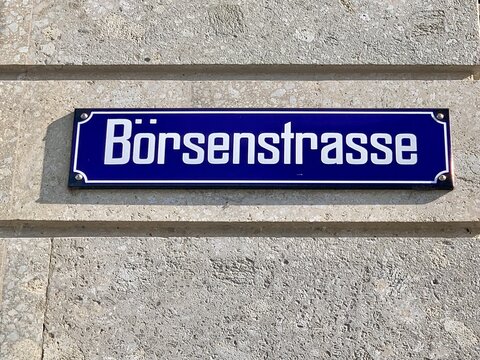 B&ouml;rsenstrasse - Schild am Finanzplatz der Stadt Z&uuml;rich, B&ouml;rse - Schweiz