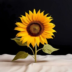 sunflower woven on a cloth