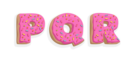 Donut font. Sweets letters.