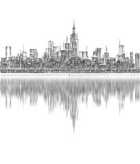 Fototapeta premium big modern city 3d illustration