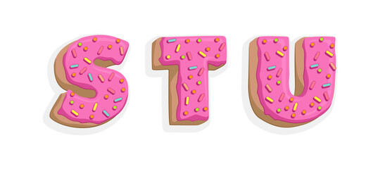 Donut font. Sweets letters.