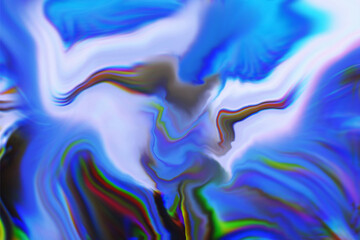Cool background distorted. Wallpaper and dreamy for  graphics. Light dream and twirl with liquid colors wonderful amazing and digital world	
