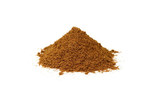 indian garam masala spices powder for vegetarian or non vegetarian cooking isolated on white background