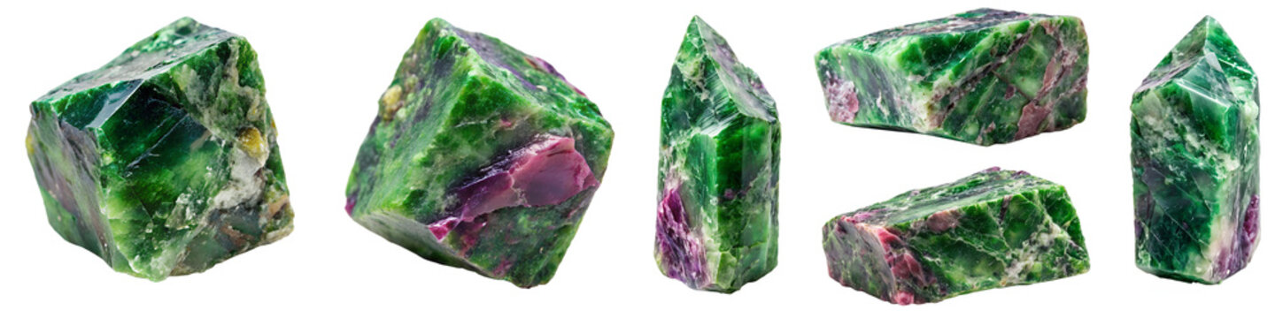 Chunk of zoisite stone with a transparent background PNG file