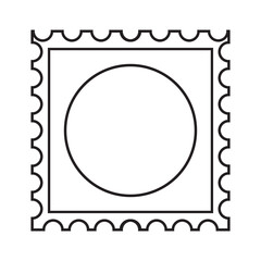 white with black outline postage stamp frame, vertical, rectangle border isolated on white background, icon, png  vector illustration, clip art. EPS 10/AI