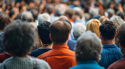 a crowd looking up