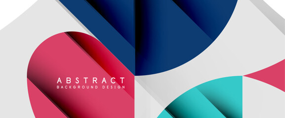 Minimal geometric elements on white. Petals, round triangles, star