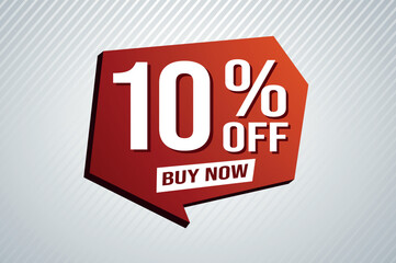 10% ten percent off buy now poster banner graphic design icon logo sign symbol social media website coupon

