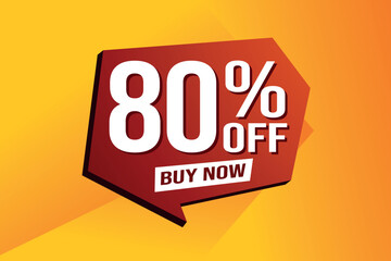 80% eighty percent off buy now poster banner graphic design icon logo sign symbol social media website coupon

