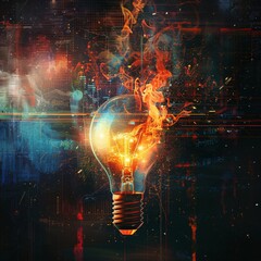 light bulb in the dark background