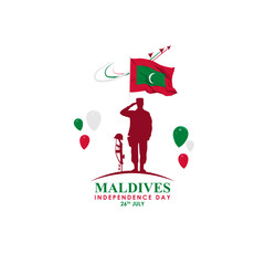 Vector illustration of Maldives Independence Day social media feed template