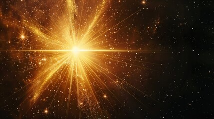 Fototapeta premium A close-up shot of a single star, showcasing its intricate details and radiating light,