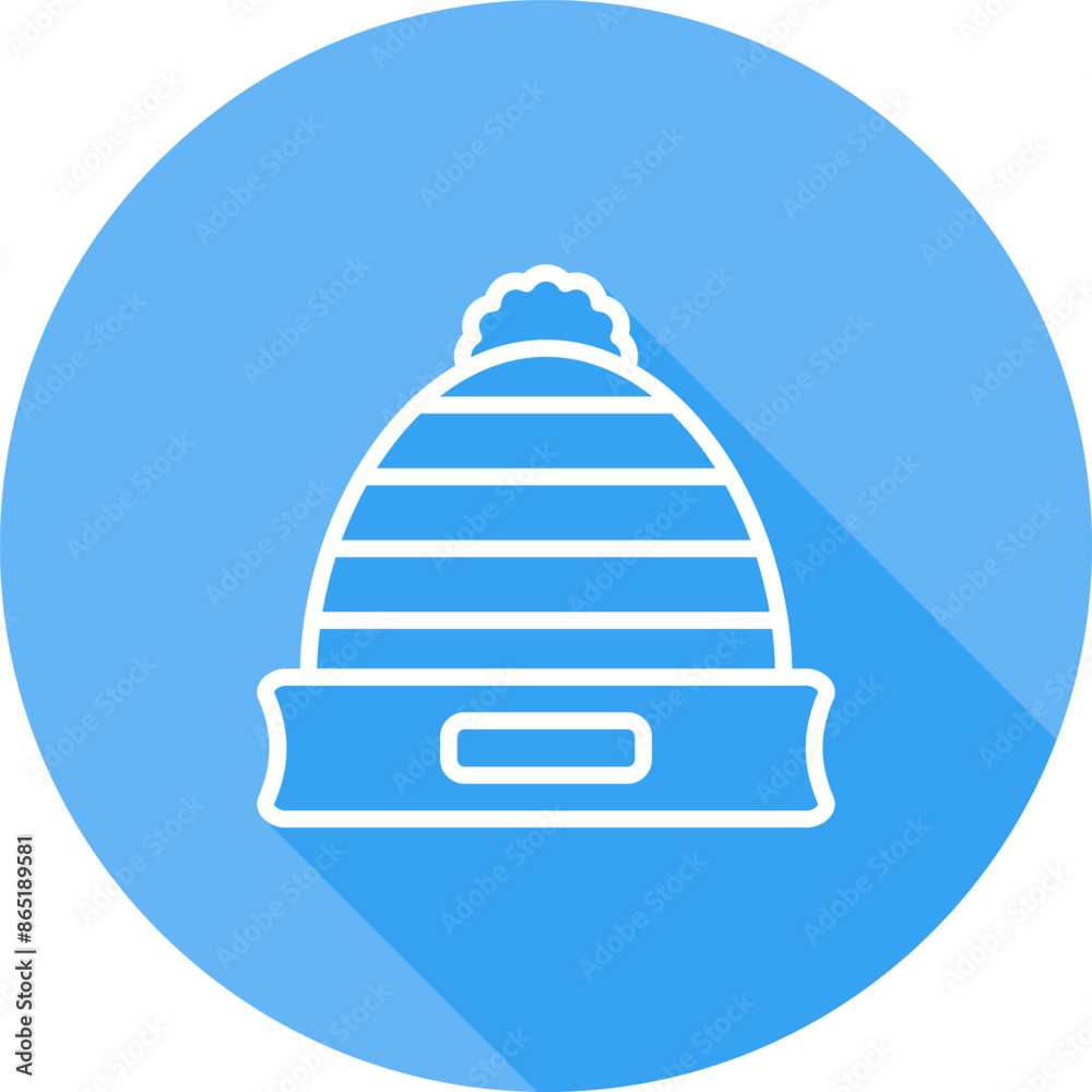 Sticker Beanie hat Vector Icon