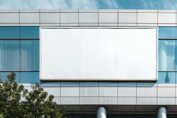 Billboard mockup on fancy modern building.