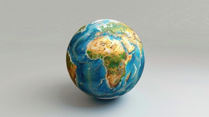 Fototapeta premium A globe of the world with detailed markings of countries and continents,