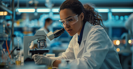 Scientists In White Coats Working Together In A Laboratory: Collaborative Efforts In A Modern Research Facility