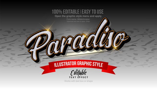 Paradiso text effect, editable text effect template