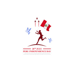 Vector illustration of Peru Independence Day social media feed template