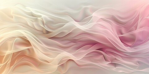 Fototapeta premium A calming abstract image of delicate, flowing fabric with a blend of soft colors, capturing a peaceful and ethereal atmosphere.