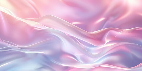 An elegant, wavy fabric composition featuring a gradient of vivid pinks, purples, and blues, capturing a sense of motion and sophistication.