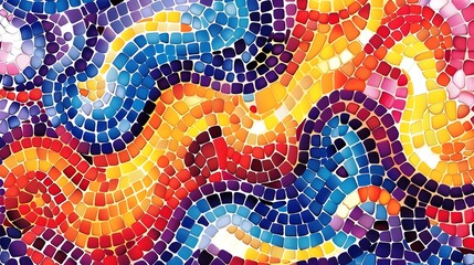 Seamless Abstract Mosaic Geometric Pattern for Sticker Design and Apparel