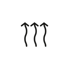 Winding wavy curved arrows. Vector illustration. Thin wavy twisty arrows.