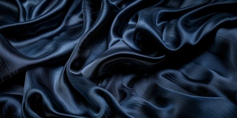Obraz premium black silk. the background is made of draped fabric. place for the text. view from above