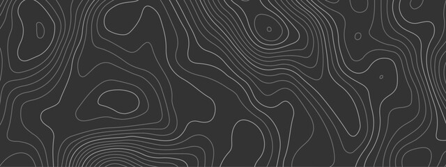 Topographic wave and curve line contour map background. Abstract wavy topographic map and curved lines background. Abstract geographic wave grid line map. Vector illustration.