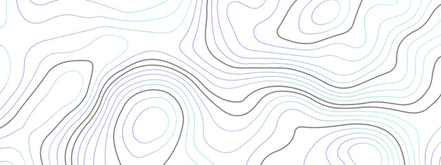 Topographic wave and curve line contour map background. Abstract wavy topographic map and curved lines background. Abstract geographic wave grid line map. Vector illustration.