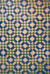 Azulejo tiles with geometric patterns in Lisboa, Portugal 