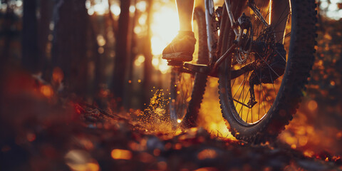 Photo of bicycle pedals in the woods