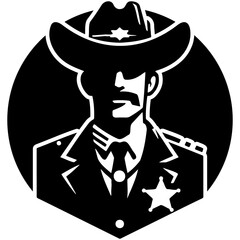 Cowboy Sheriff Illustration.