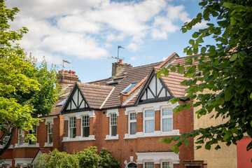 Typical row of terraced houses in suburban London