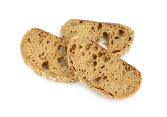 Whole grain bread, isolated on white background